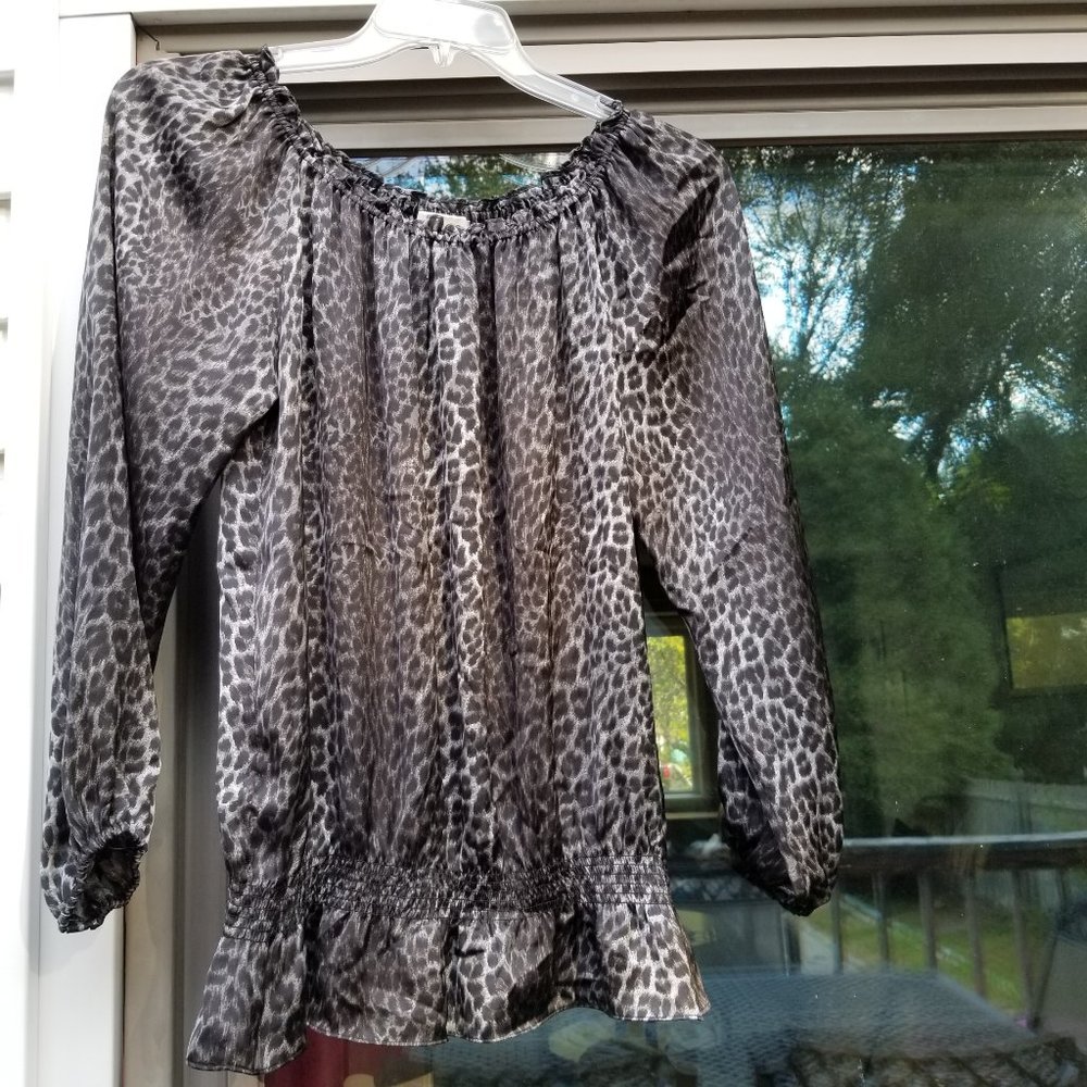 Michael Kors Animal Print Blouse Size M